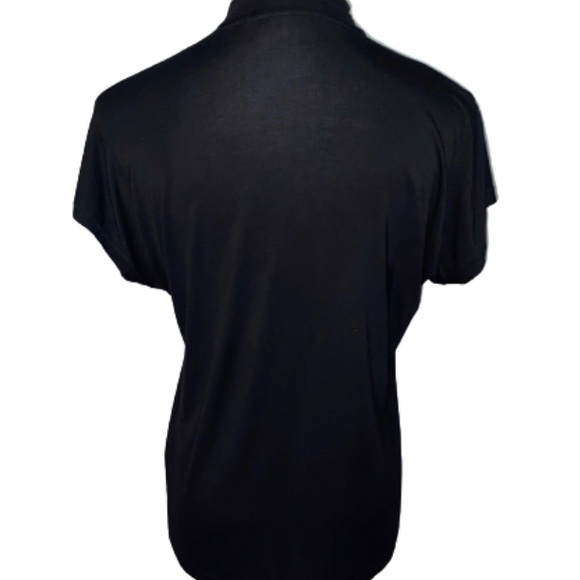 Zara Semi Sheer Black Short Sleeve Blouse Size Small - Picture 4 of 6